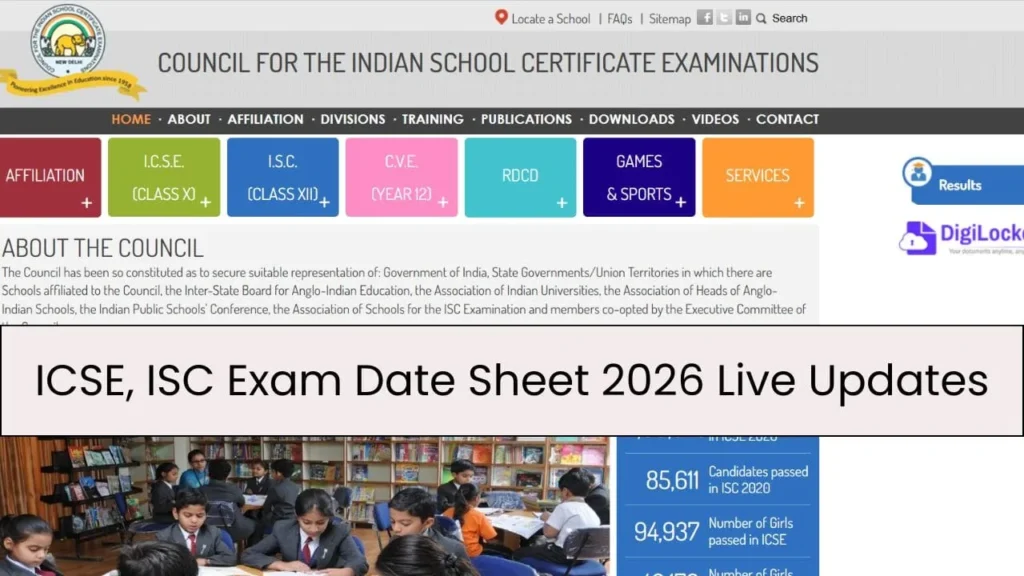 ICSE ISC Exam Date Sheet 2026 Live Updates: