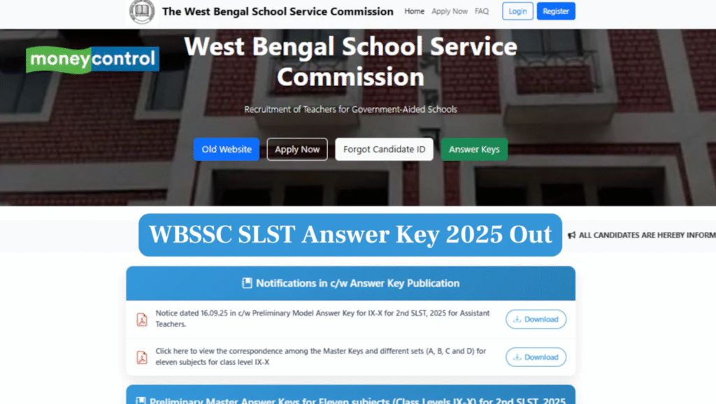 Process to download WBSSC SLST 2025 Answer Key