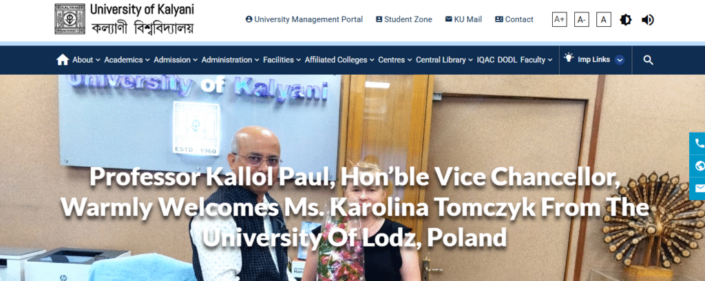 Application Process for Kalyani University PG Programme 2025