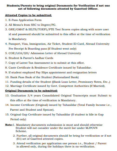 Mahatma Jyotiba Phule Overseas Vidya Nidhi Scholarship 2025